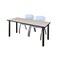 Kee Rectangle Tables > Training Tables > Kee Table & Chair Sets, 66 W, 24 L, 29 H, Maple MT6624PLBPBK47GY - alternate 1